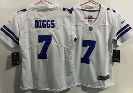 Youth Dallas Cowboys #7 Trevon Diggs Limited White Vapor Jersey