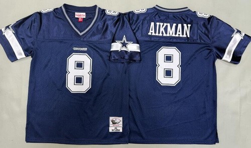 Youth Dallas Cowboys #8 Troy Aikman Navy 1996 Throwback Jersey