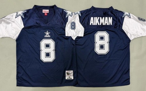 Youth Dallas Cowboys #8 Troy Aikman Navy Alternate Throwback Jersey