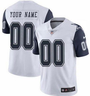 Youth Dallas Cowboys Customized Limited White Rush Color Jersey