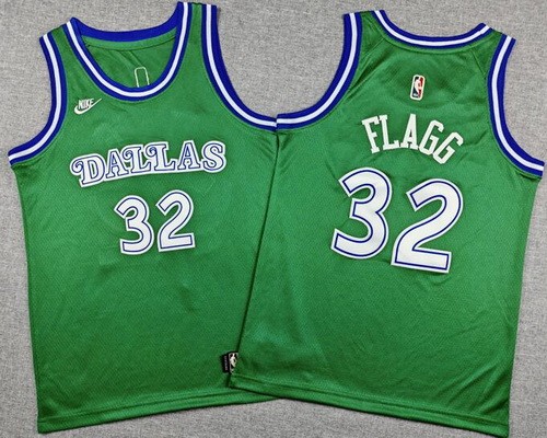 Youth Dallas Mavericks #32 Cooper Flagg Green Classic Sponsor Swingman Jersey