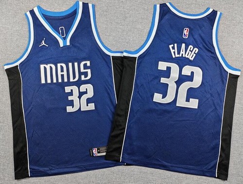 Youth Dallas Mavericks #32 Cooper Flagg Navy Statement Swingman Jersey