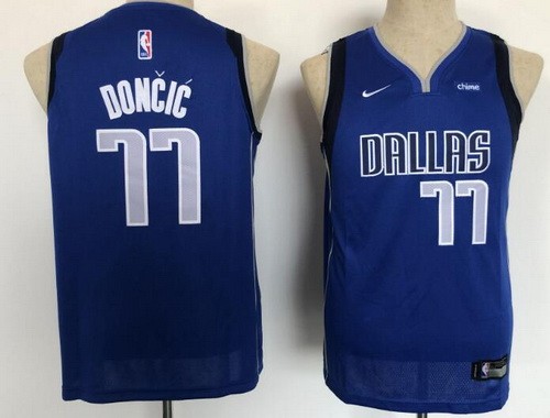 Youth Dallas Mavericks #77 Luka Doncic Blue Icon Sponsor Swingman Jersey