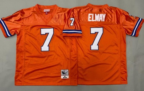 Youth Denver Broncos #7 John Elway Orange Throwback Jersey
