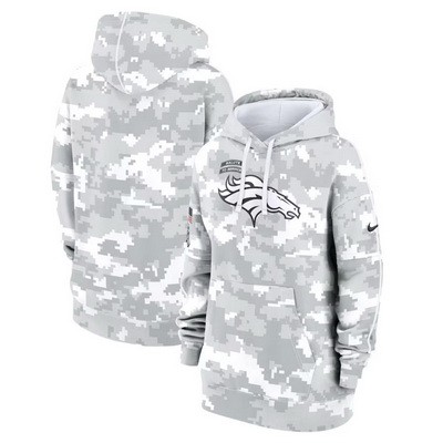 Youth Denver Broncos Arctic Camo 2024 Salute to Service Club Fleece Pullover Hoodie