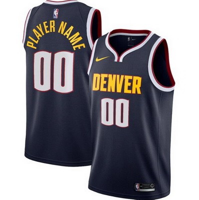 Youth Denver Nuggets Customized Navy Stitched Swingman Jersey