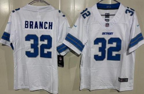 Youth Detroit Lions #32 Brian Branch Limited White Vapor Jersey