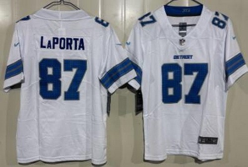 Youth Detroit Lions #87 Sam Laporta Limited White Vapor Jersey