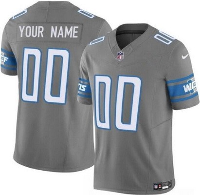 Youth Detroit Lions Customized Limited Gray FUSE Vapor Jersey