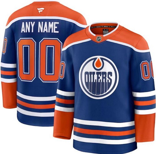 Youth Edmonton Oilers Customized Blue Fanatics Authentic Jersey