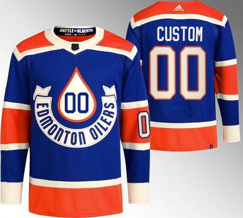 Youth Edmonton Oilers Customized Royal 2023 Heritage Classic Authentic Jersey