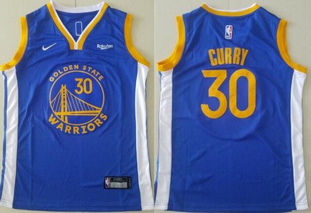 Youth Golden State Warriors #30 Stephen Curry Blue Icon Sponsor Swingman Jersey