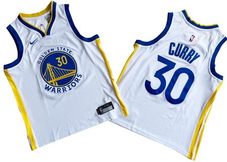 Youth Golden State Warriors #30 Stephen Curry White Icon Swingman Jersey