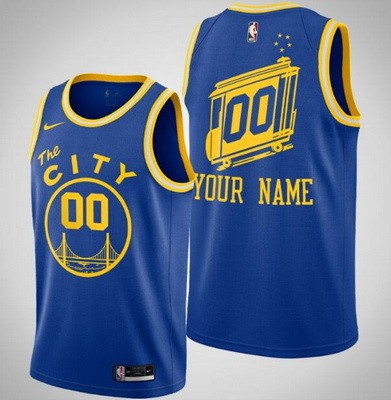 Youth Golden State Warriors Customized Blue Classic Stitched Swingman Jersey