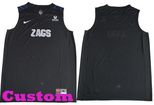 Youth Gonzaga Bulldogs Customized Black College Basketball Jersey