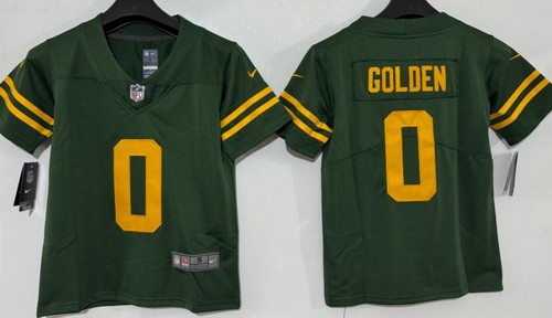 Youth Green Bay Packers #0 Matthew Golden Limited Green Alternate Vapor Jersey