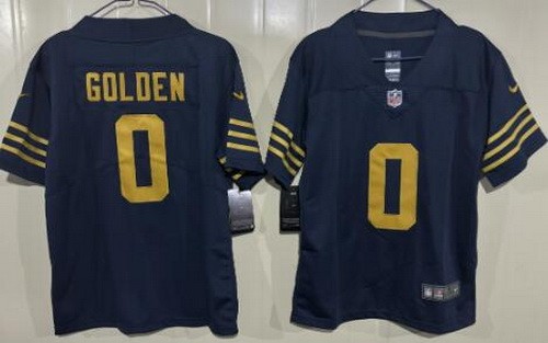 Youth Green Bay Packers #0 Matthew Golden Limited Navy Vapor Jersey