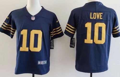 Youth Green Bay Packers #10 Jordan Love Limited Navy Vapor Jersey