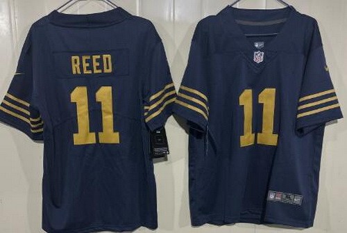 Youth Green Bay Packers #11 Jayden Reed Limited Navy Vapor Jersey