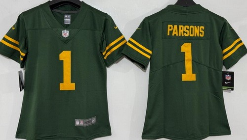 Youth Green Bay Packers #1 Micah Parsons Limited Green Alternate Vapor Jersey