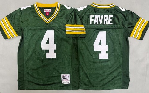 Youth Green Bay Packers #4 Brett Favre Green 1996 Throwback Jersey