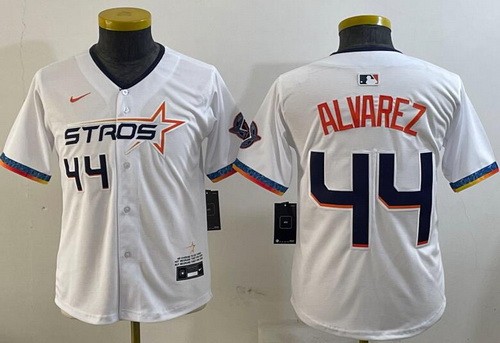 Youth Houston Astros #44 Yordan Alvarez White 2025 City Connect Limited Jersey