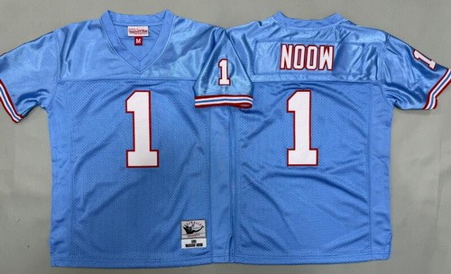Youth Houston Oilers #1 Warren Moon Light Blue 1993 Throwback Jersey