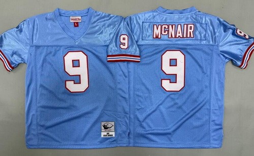 Youth Houston Oilers #9 Steve McNair Light Blue Throwback Jersey
