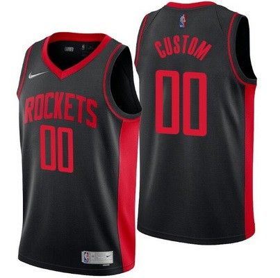 Youth Houston Rockets Customized Black Earned Stitched Swingman Jersey