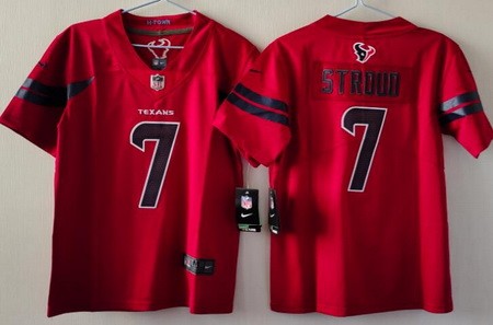 Youth Houston Texans #7 CJ Stroud White Limited Red Vapor Jersey
