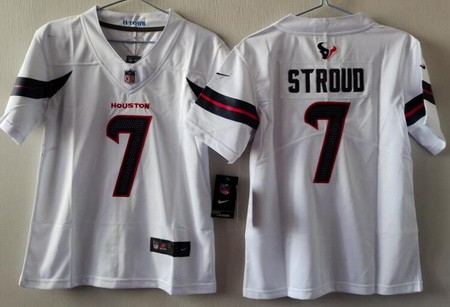 Youth Houston Texans #7 CJ Stroud White Limited White Vapor Jersey