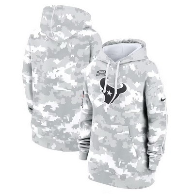 Youth Houston Texans Arctic Camo 2024 Salute to Service Club Fleece Pullover Hoodie
