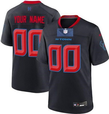 Youth Houston Texans Customized Limited Navy Alternate 2024 Vapor Jersey