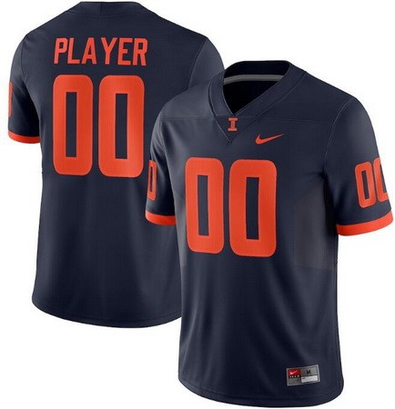 Youth Illinois Fighting Illini Customized Limited Navy College Football Jersey