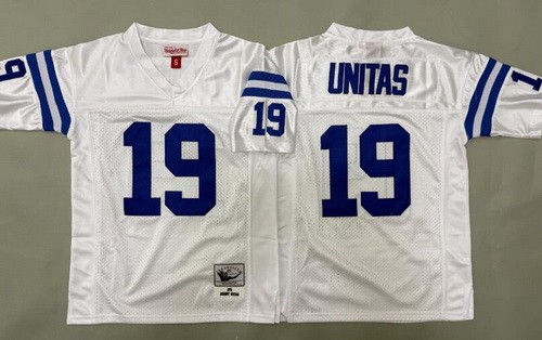 Youth Indianapolis Colts #19 Johnny Unitas White Throwback Jersey