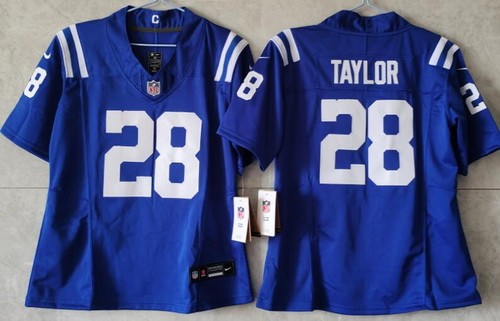 Youth Indianapolis Colts #28 Jonathan Taylor Limited Royal FUSE Vapor Jersey