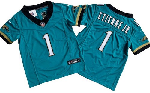 Youth Jacksonville Jaguars #1 Travis Etienne Jr Limited Teal Prowler Throwback FUSE Vapor Jersey