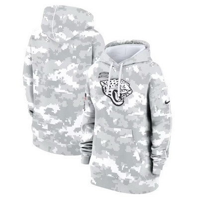 Youth Jacksonville Jaguars Arctic Camo 2024 Salute to Service Club Fleece Pullover Hoodie