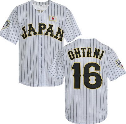 Youth Japan #16 Shohei Ohtani White Stripes Baseball Jersey
