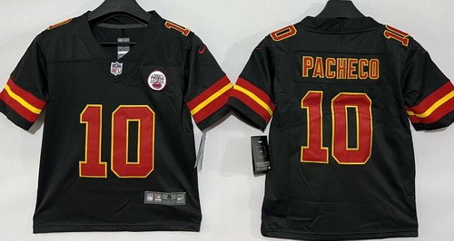 Youth Kansas City Chiefs #10 Isiah Pacheco Limited Black Vapor Jersey