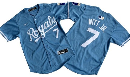 Youth Kansas City Royals #7 Bobby Witt Jr Light Blue Limited Jersey