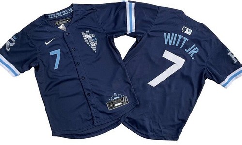 Youth Kansas City Royals #7 Bobby Witt Jr Navy City Limited Jersey