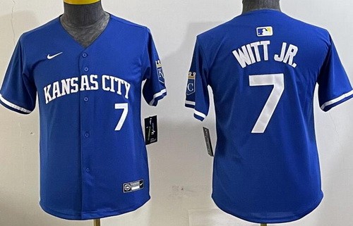 Youth Kansas City Royals #7 Bobby Witt Jr Royal Alternate Limited Jersey