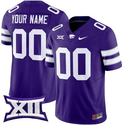 Youth Kansas State Wildcats Custom Limited Purple College Football Jersey