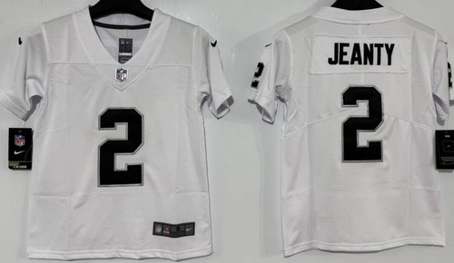 Youth Las Vegas Raiders #2 Ashton Jeanty Limited White Vapor Jersey