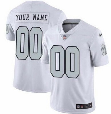 Youth Las Vegas Raiders Customized Limited White Rush Color Jersey