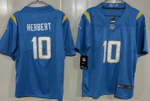 Youth Los Angeles Chargers #10 Justin Herbert Limited Light Blue Vapor Jersey