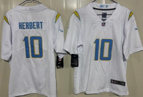 Youth Los Angeles Chargers #10 Justin Herbert Limited White Vapor Jersey