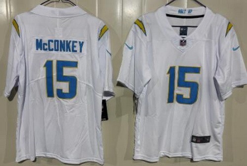 Youth Los Angeles Chargers #15 Ladd McConkey Limited White Vapor Jersey
