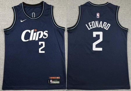 Youth Los Angeles Clippers #2 Kawhi Leonard Navy 2023 City Icon Swingman Jersey